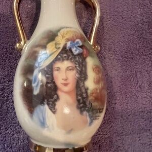 JOH PETERS Gainsborough Lady Portrait Amsterdam Holland Bud Vase, 6" high